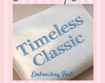 Timeless Classic Embroidery Font, BX Uppercase, Lowercase, Numbers (Digital Download)