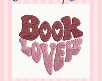 Book Lover Heart Embroidery Design | 4x4 Hoop, Reading Gift (Digital Download)