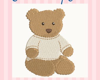 Teddy Bear Embroidery Design: Kawaii Jumper, Baby Nursery File (Digital Download)