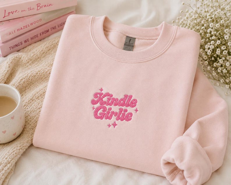 Kindle Girlie Broderidesign | Booktok Coquette Maskinbroderifil bild 3