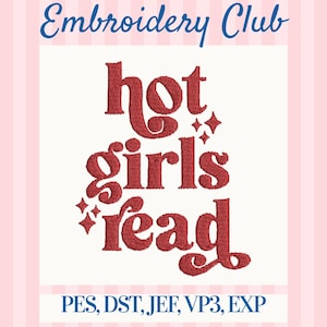 red swirly font quotes "hot girls read in red" booktok quote