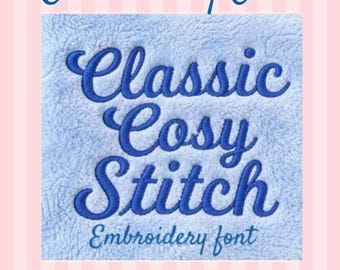 Classic Cosy Stitch Embroidery Font – Handwritten Script Alphabet (BX, PES, DST)