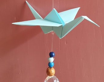 Kraanvogel - Raamdecoratie met origami kraanvogels