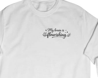 Floral Brain Illustration Sweatshirt | Succulent Half-Brain Design