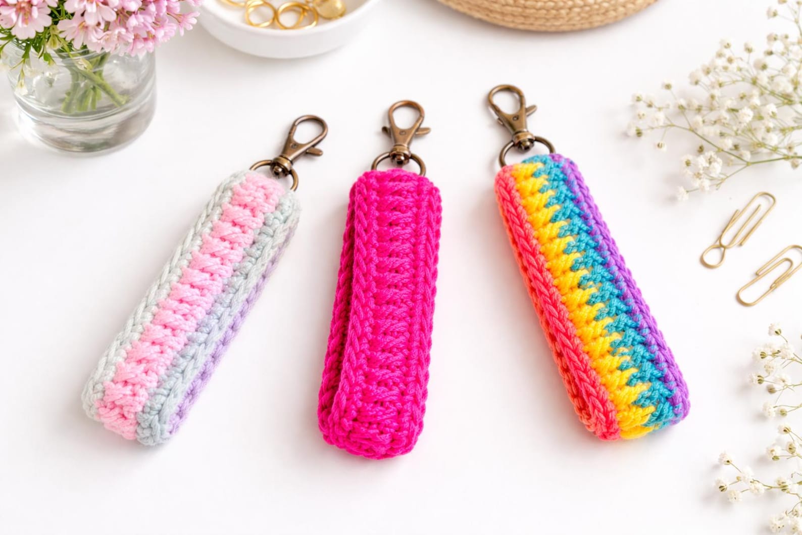 Easy DIY Crochet Keychain Pattern for Beginners - Fun Puff Stitch ...