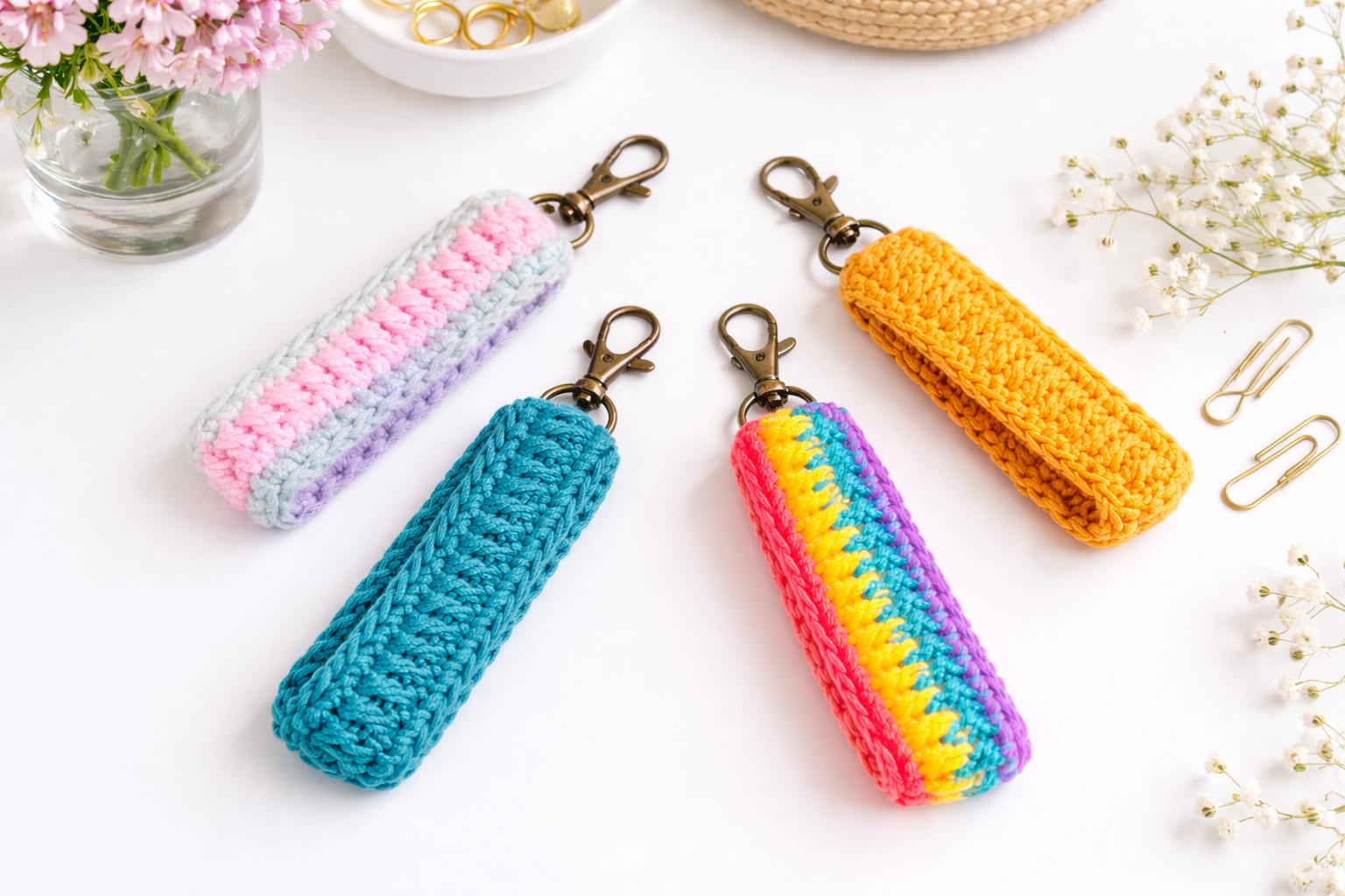 Easy DIY Crochet Keychain Pattern for Beginners - Fun Puff Stitch ...