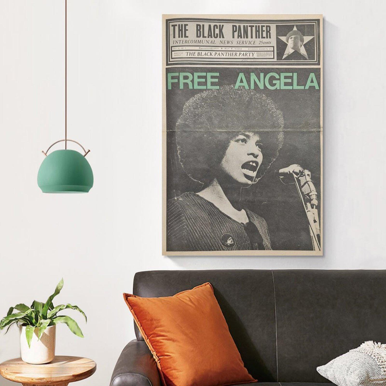 Angela Davis Black Panther Newspaper Poster, African American Wall Art ...
