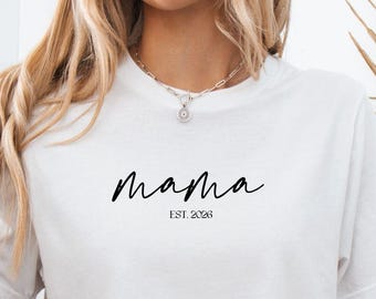 Personalisierbares Mama T-Shirt z Geburtsjahr, Geschenk für Mama, Muttertag, Geburtstag, Babyshower