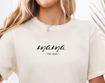 Personalisierbares Mama T-Shirt z Geburtsjahr, Geschenk für Mama, Muttertag, Geburtstag, Babyshower
