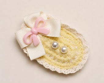 Blush Pink häkeln Haarspange - Handgefertigtes Haar Accessoire