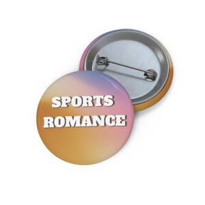 Sports Romance Pin Button | Gradient Badge, Bookish Fan Enamel Style
