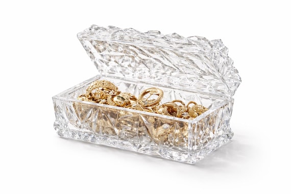 Vintage Tiffany & Co Crystal Jewelry Box – Signed Cut Glass