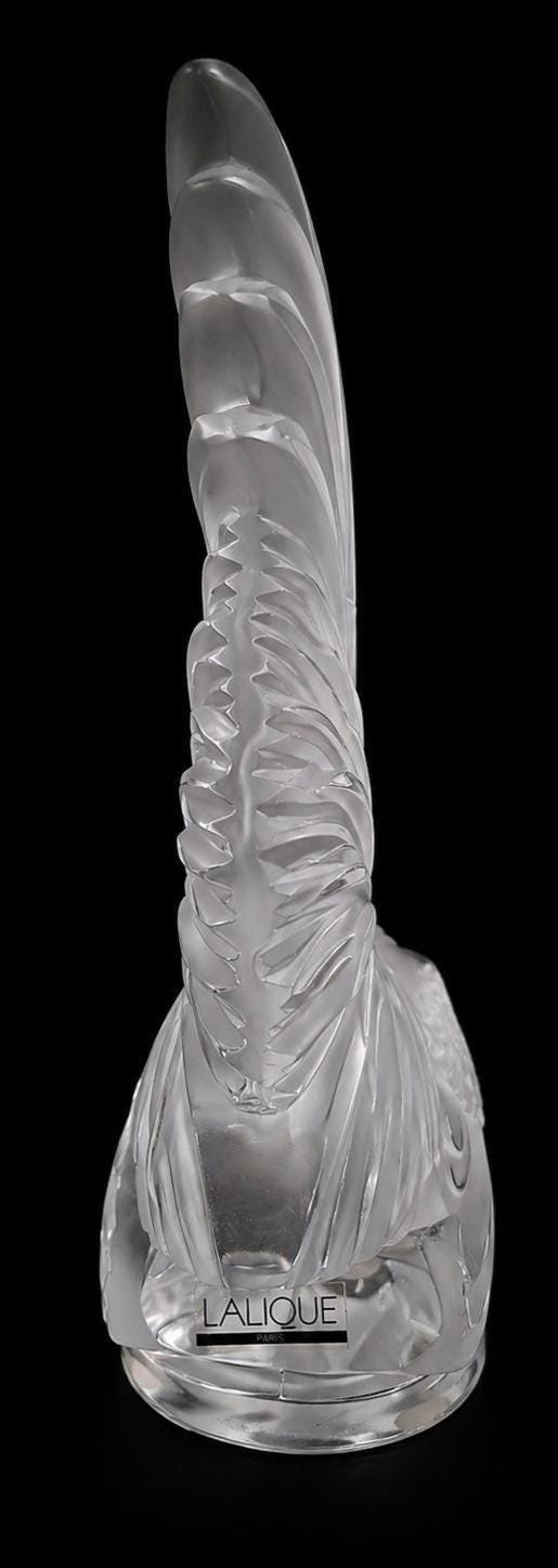 Lalique Crystal Rooster Coq Nain, Car Mascot Signed, French