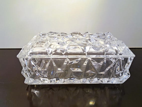 Vintage Tiffany & Co Crystal Jewelry Box – Signed Cut Glass
