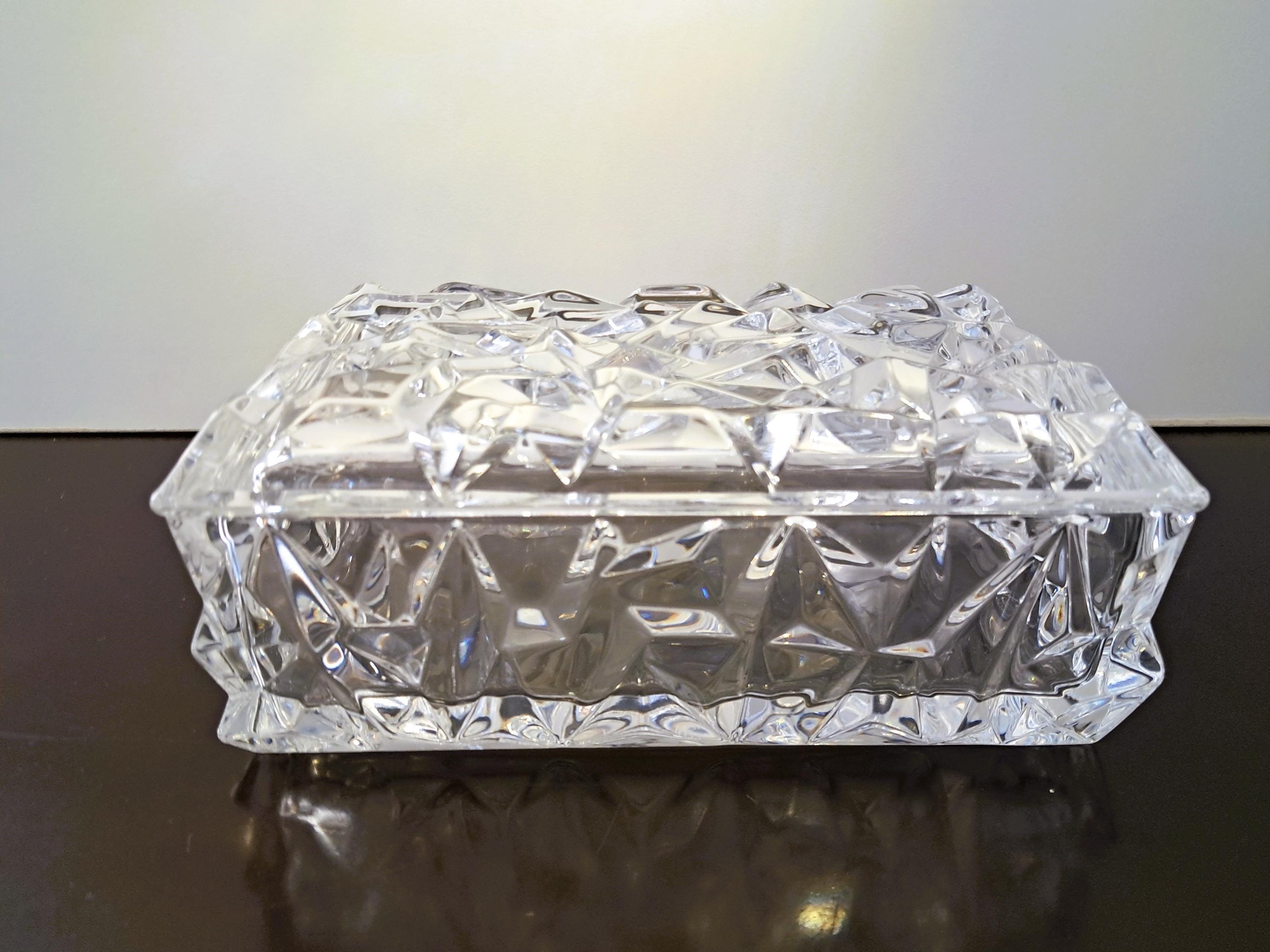 Vintage Tiffany & Co Crystal Jewelry Box – Signed Cut Glass