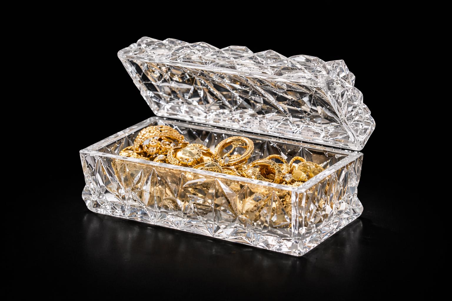 Vintage Tiffany & Co Crystal Jewelry Box – Signed Cut Glass