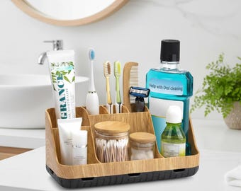 Bathroom Organiser, Toothbrush Holder, Counter top Vanity Storage