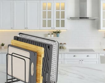 Iron Cutting Board Holder,  Bakeware Organizer Rack