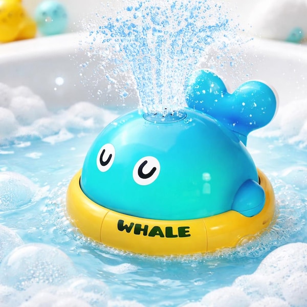 Sprinkler Whale Bath Toy – USB Rechargeable, Ages 1-3