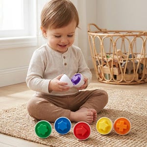 Montessori Matching Eggs – Educational Shape and Color Sorter Toy (1-4 Years)