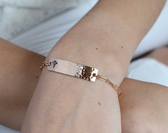 Rose Gold Paperclip Chain Medical ID Bracelet - Personalize - Diabetes - Epilepsy