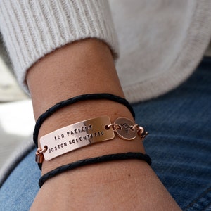 Tri Wrap Medical Alert Bracelet - Three Line - Double Charm