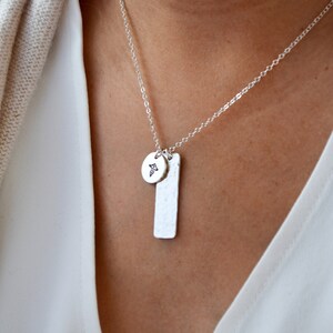 Vertical Two Charm Medical Alert Necklace Hidden Text Personalize image 2