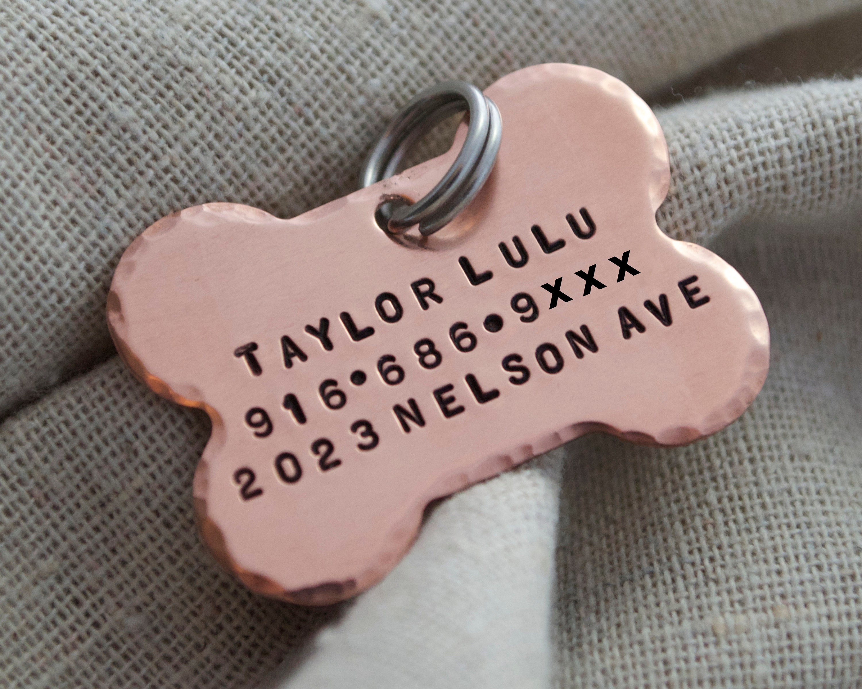 Copper Dog Tag Pet ID Customize with your own info Etsy