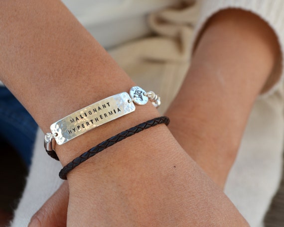 Medical Bracelet for Women - Two line - Two Charm - Personalized - Allergies - Emergencies