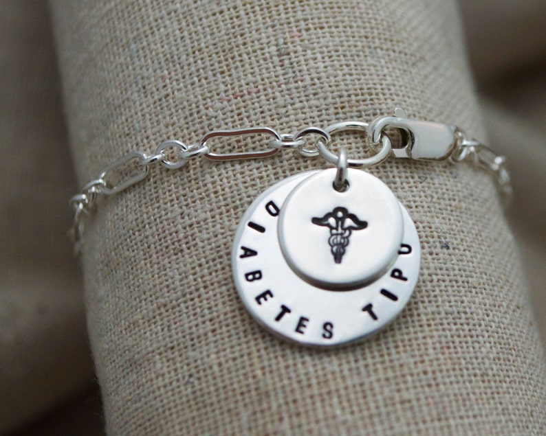 Medical Alert Double Charm Bracelet Customize Diabetes - Etsy