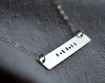 Gold Nameplate Necklace - Hand Stamped - Custom - Personalized