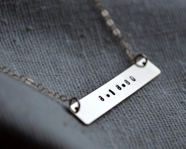 Gold Nameplate Necklace Hand Stamped Custom Personalized image 1