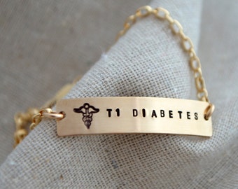 Thin Medical Alert Bracelet - Customize - Personalize - Stamped