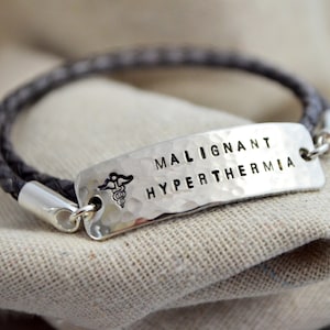Women&#39;s Leather Wrap Medical Alert Bracelet - Stamp with your Personalized Information