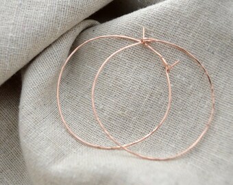 Thin Hoop Earrings - Sterling, Gold or Rose Gold