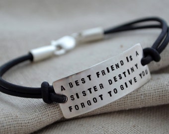 Best Friend Bracelet Sterling Silver - Personalize - Custom - Best Friend Jewelry