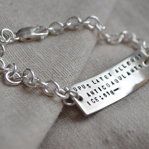 Double Sided Medical ID Charm Bracelet Personalize image 4