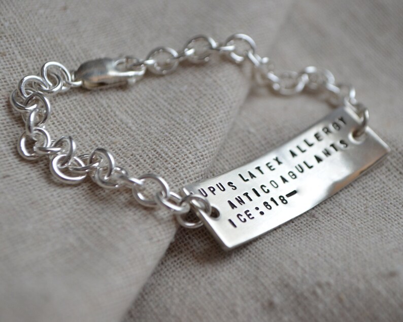 Double Sided Medical ID Charm Bracelet Personalize image 4