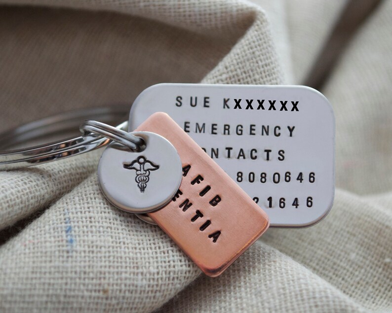 Personalized Diabetes Epilepsy Medical Alert Keychain