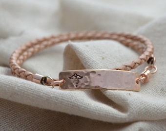 Simple Skinny Medical ID Wrap Bracelet - Personalized Medical Alert - Diabetes - Epilepsy