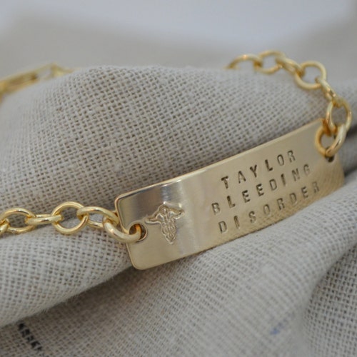 Double Sided Medical ID Charm Bracelet Personalize Etsy