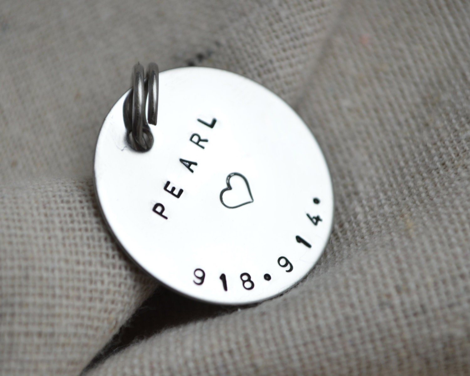 Stamped Dog Tag Pet ID Personalize with your own info Etsy