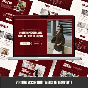 Virtual Assistant Website Template Social Media Manager Portfolio Creative Agency Website Canva Landing Page