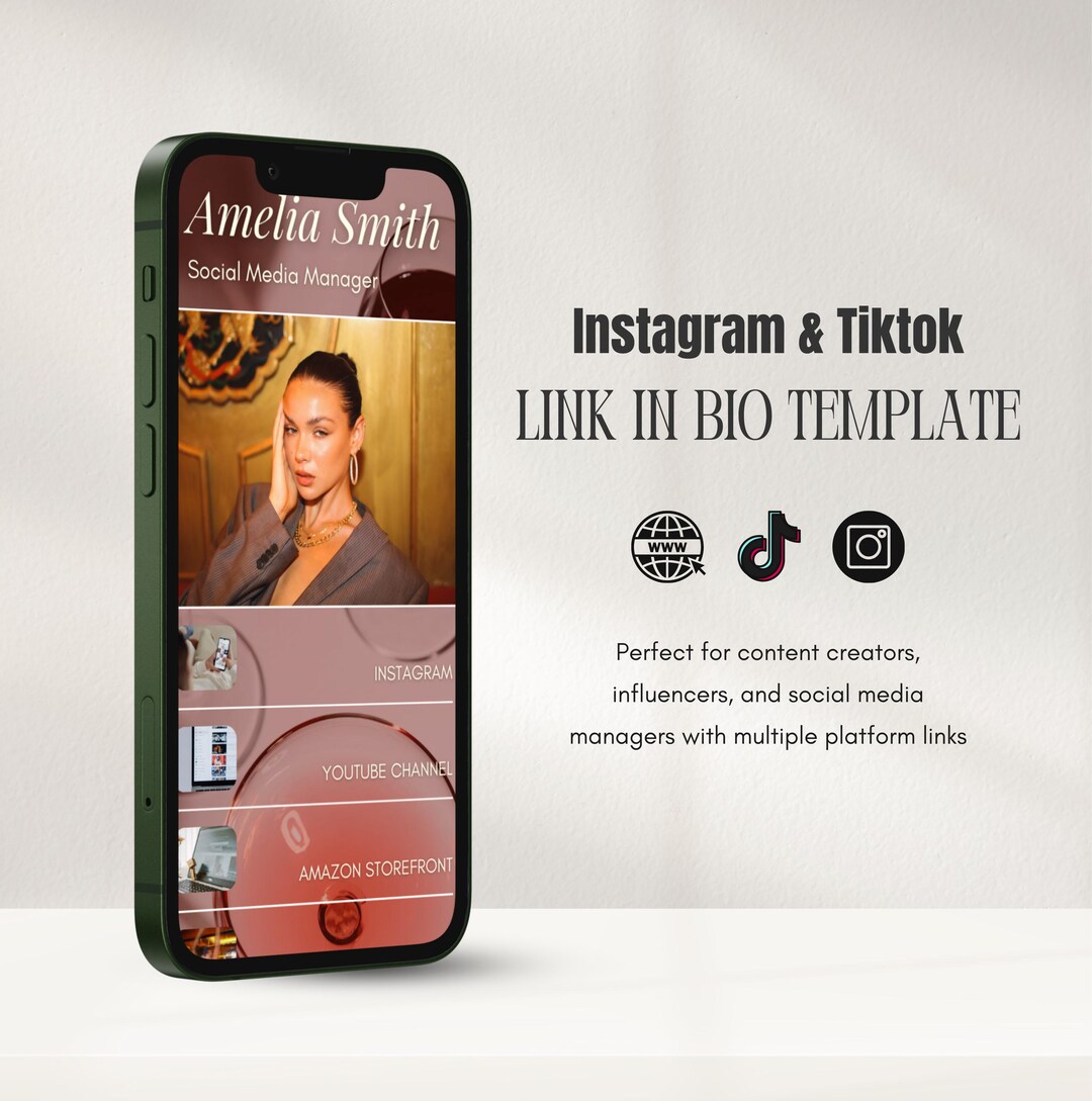 Influencer Link in Bio Template Stan Store Canva Template Beacons Sales ...