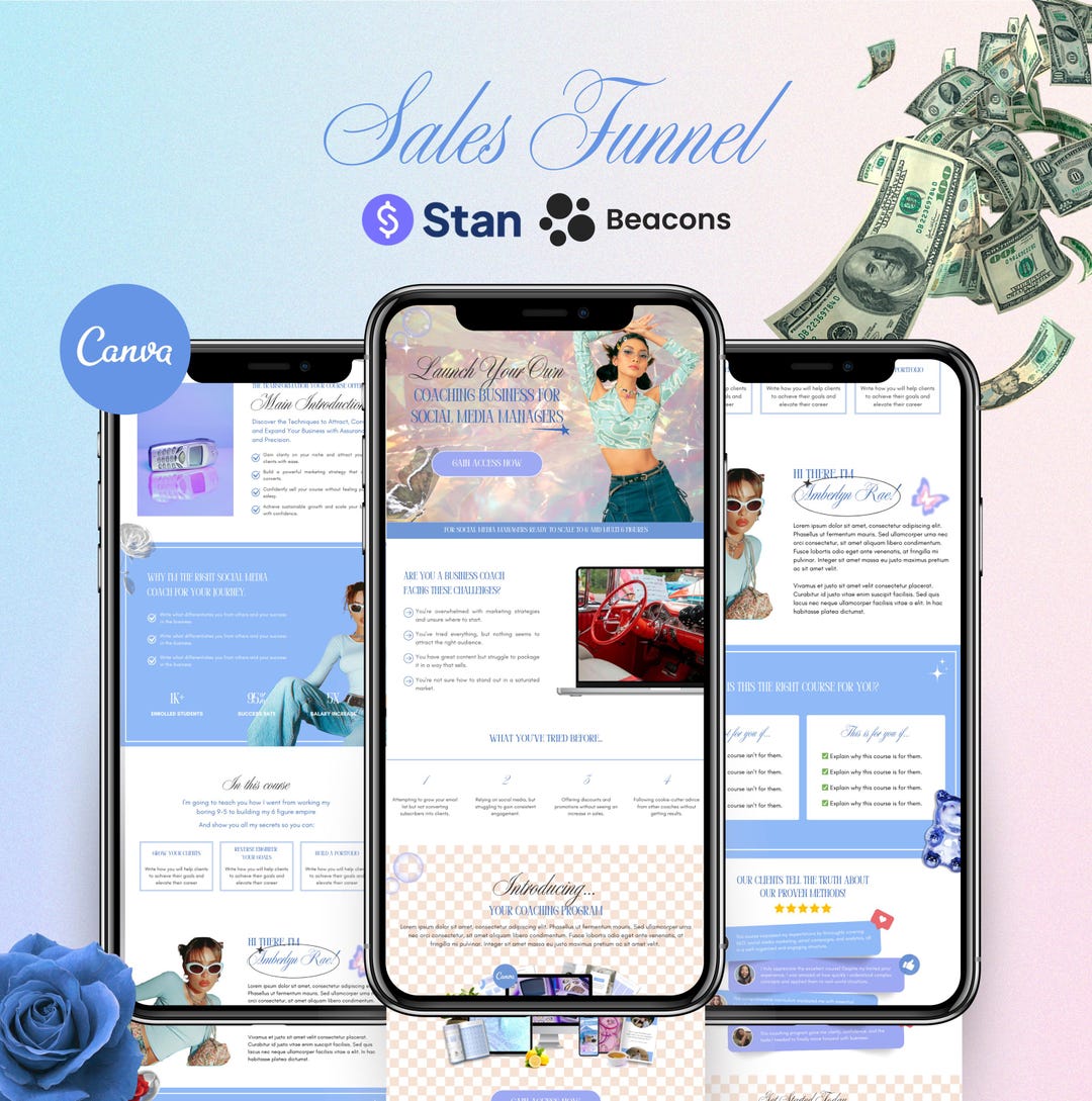 Y2K Stan Store Template: Canva Verkaufsseite, Beacons Design (Digitaler ...