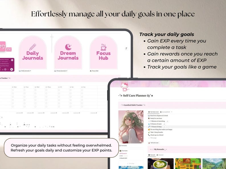 Gamified Planner Notion Template 2026 Task Manager ADHD Life Planner ...