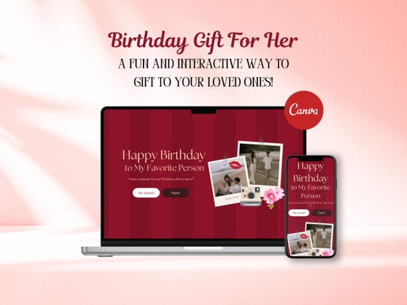 Birthday Website Template Virtual Gifts For Girlfriend Unique Birthday Presents Custom Digital Gift