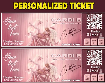 Customized Cardi B Little Miss drama Concert Ticket PNG PDF, Editable Concert Ticket, Souvenir, Cardi B Ticket Keepsake, Cardi B Concert Png