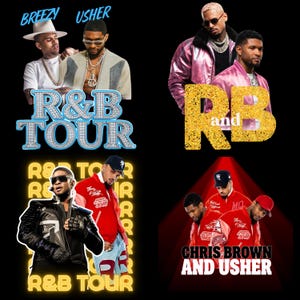 Chris Brown And Usher Raymond PNG Bundle, R&B Tour 2026 PNG Bundle, Concert Tour 2026 Chris Brown Shirt Usher Raymond Shirt, Concert Shirt image 2