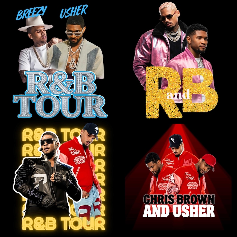 Chris Brown And Usher Raymond PNG Bundle, R&B Tour 2026 PNG Bundle, Concert Tour 2026 Chris Brown Shirt Usher Raymond Shirt, Concert Shirt image 2